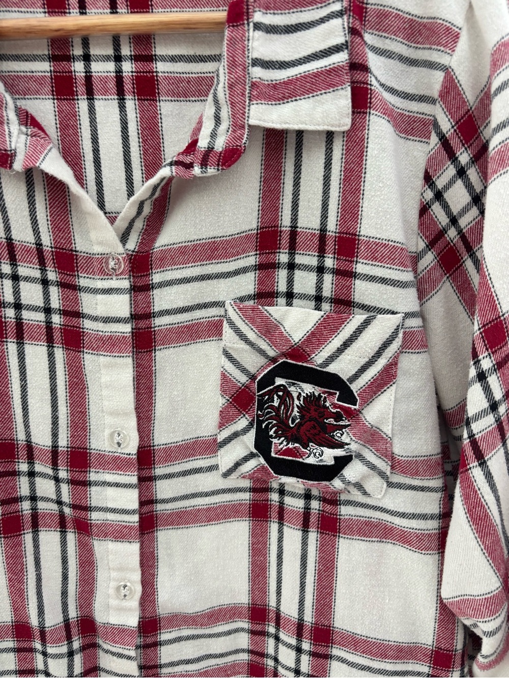 South Carolina Gamecocks Plaid Flannel Button-Down Shirt Women’s Medium - Picture 2 of 7